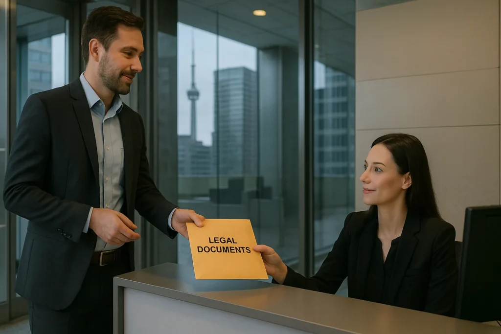 serving legal documents on businesses in Toronto
