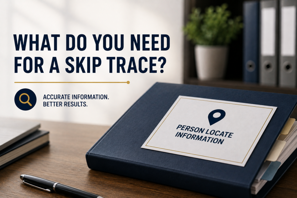 what do you need for a skip trace