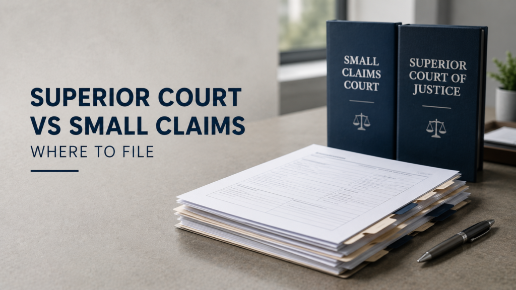 Superior Court vs Small Claims Court: Where to File
