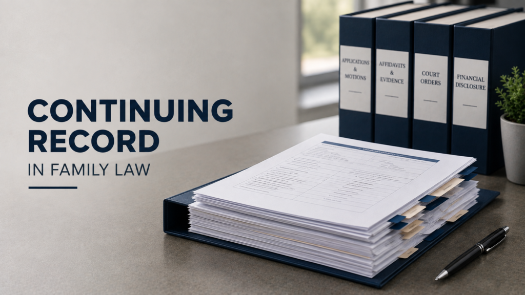 continuing record family law