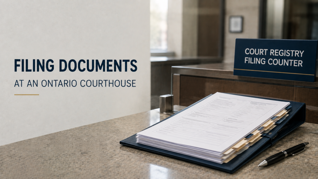filing documents at the courthouse ontario