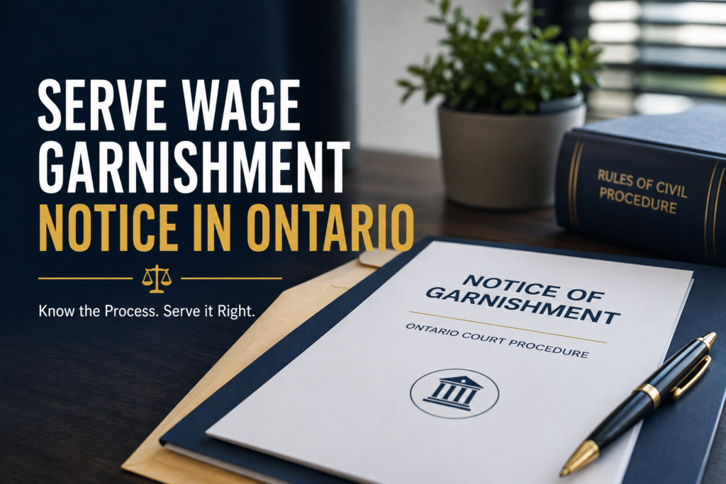 serve wage garnishment notice ontario