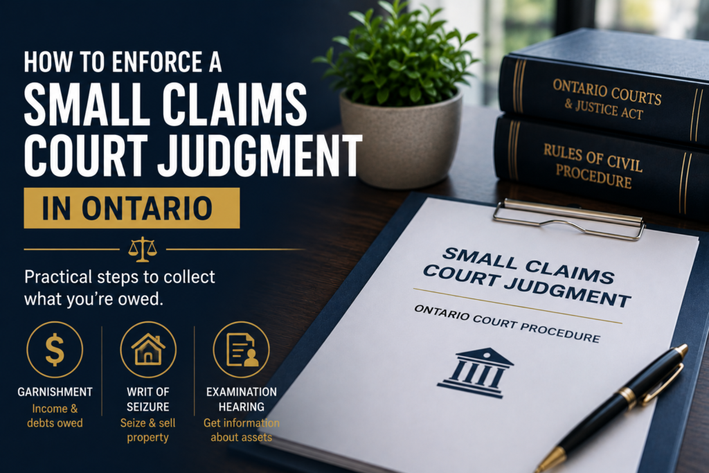 enforce small claims judgment ontario