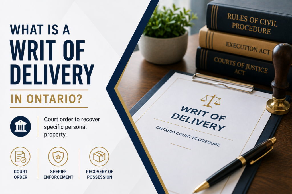writ of delivery ontario
