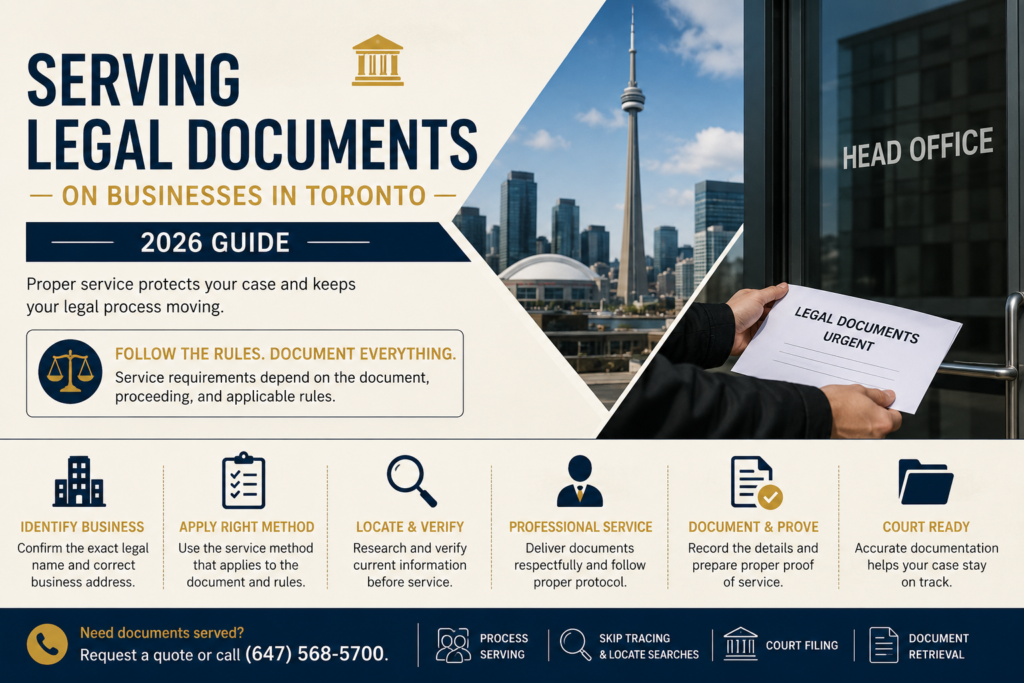 Serving Legal Documents on Businesses in Toronto