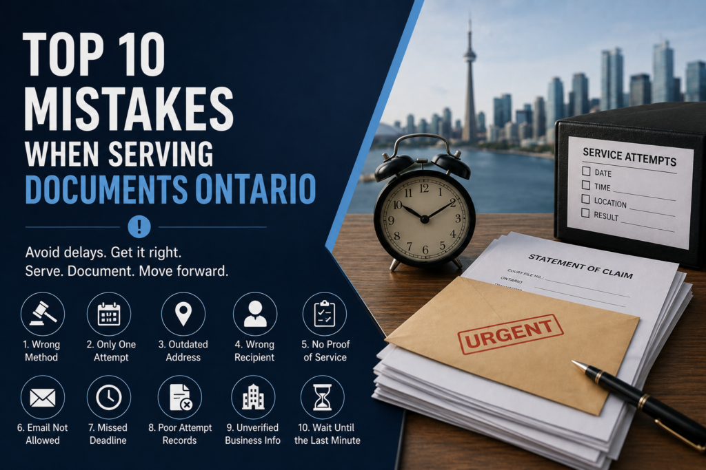 Top 10 Mistakes When Serving Documents Ontario