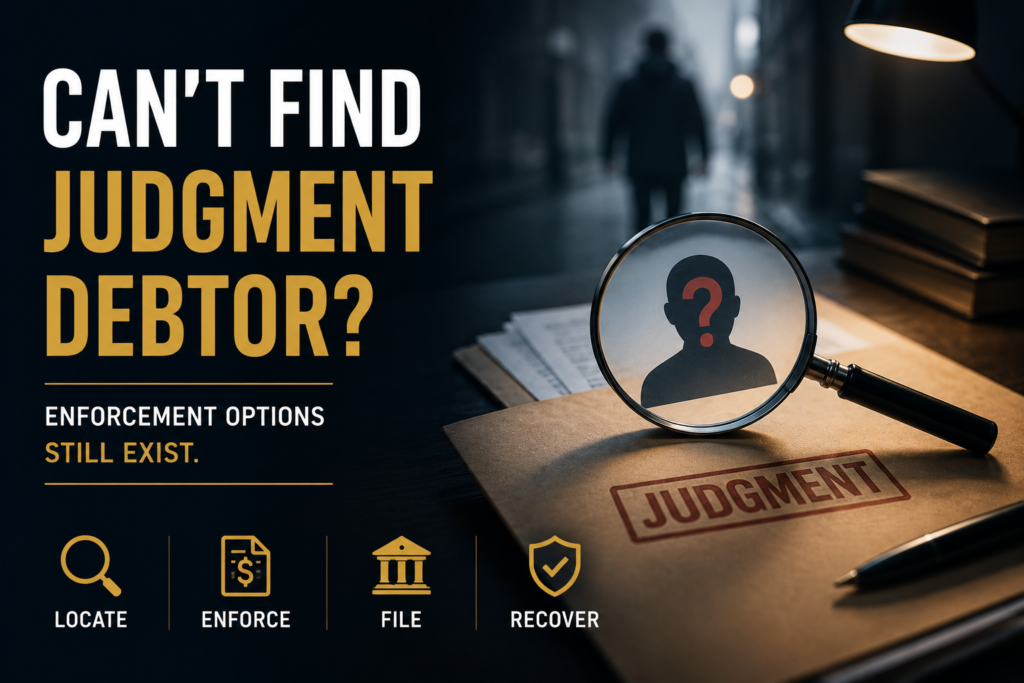 What Happens When a Judgment Debtor Cannot Be Found