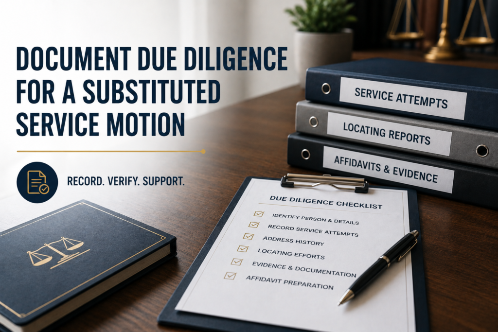 due diligence affidavit substituted service