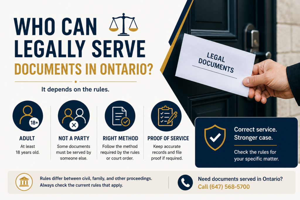 who can serve legal documents ontario